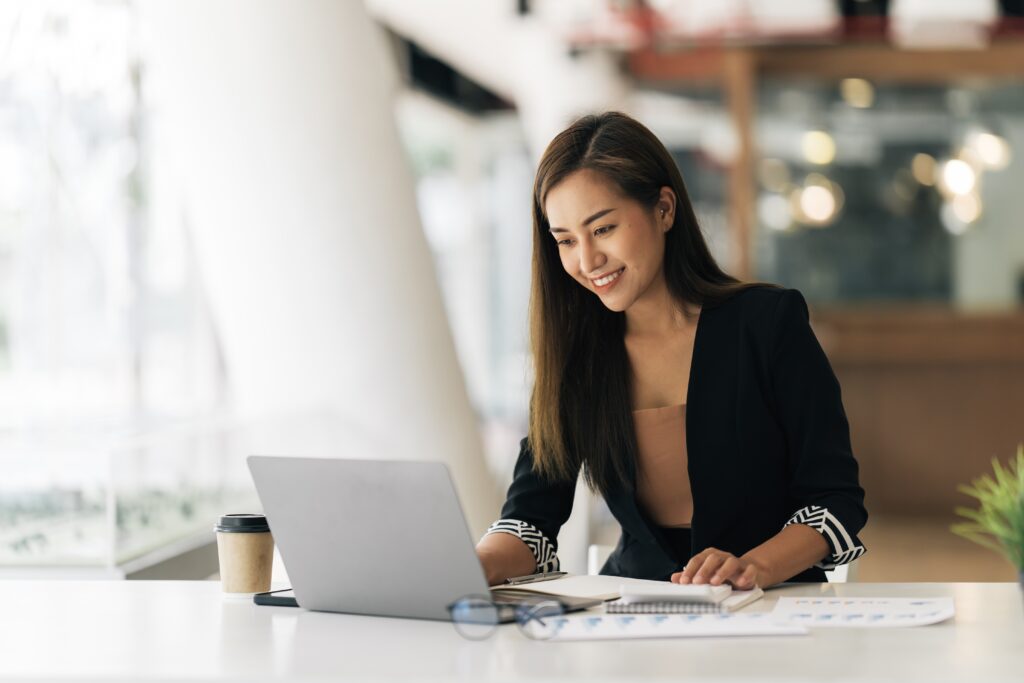 woman busy in sales prospecting